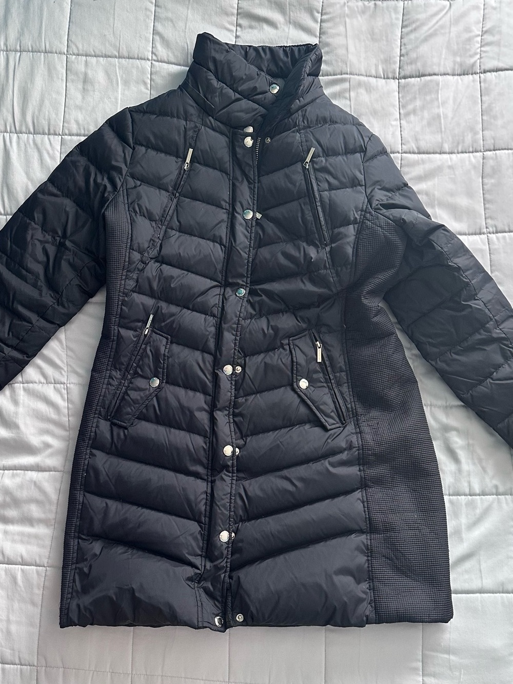 MICHAEL Michael Kors Black Quilted Longline Puffer Coat
